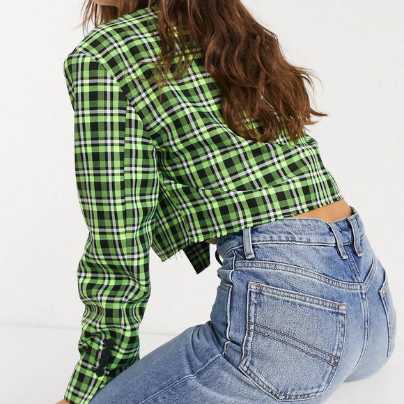 COLLUSION check cropped blazer - Picture 3 of 4